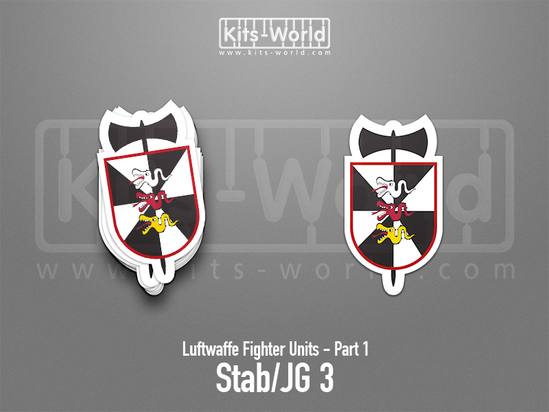 Kitsworld SAV Sticker - Luftwaffe Fighter Units -Stab/JG 3 W:54mm x H:100mm 